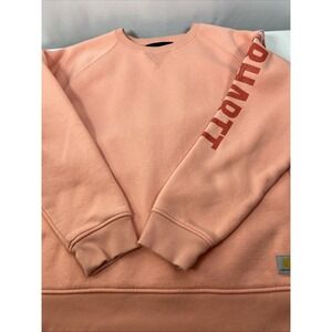 Carhartt Relaxed Fit Crewneck Cantaloupe Block Logo Sleeve Sweatshirt Size XXL